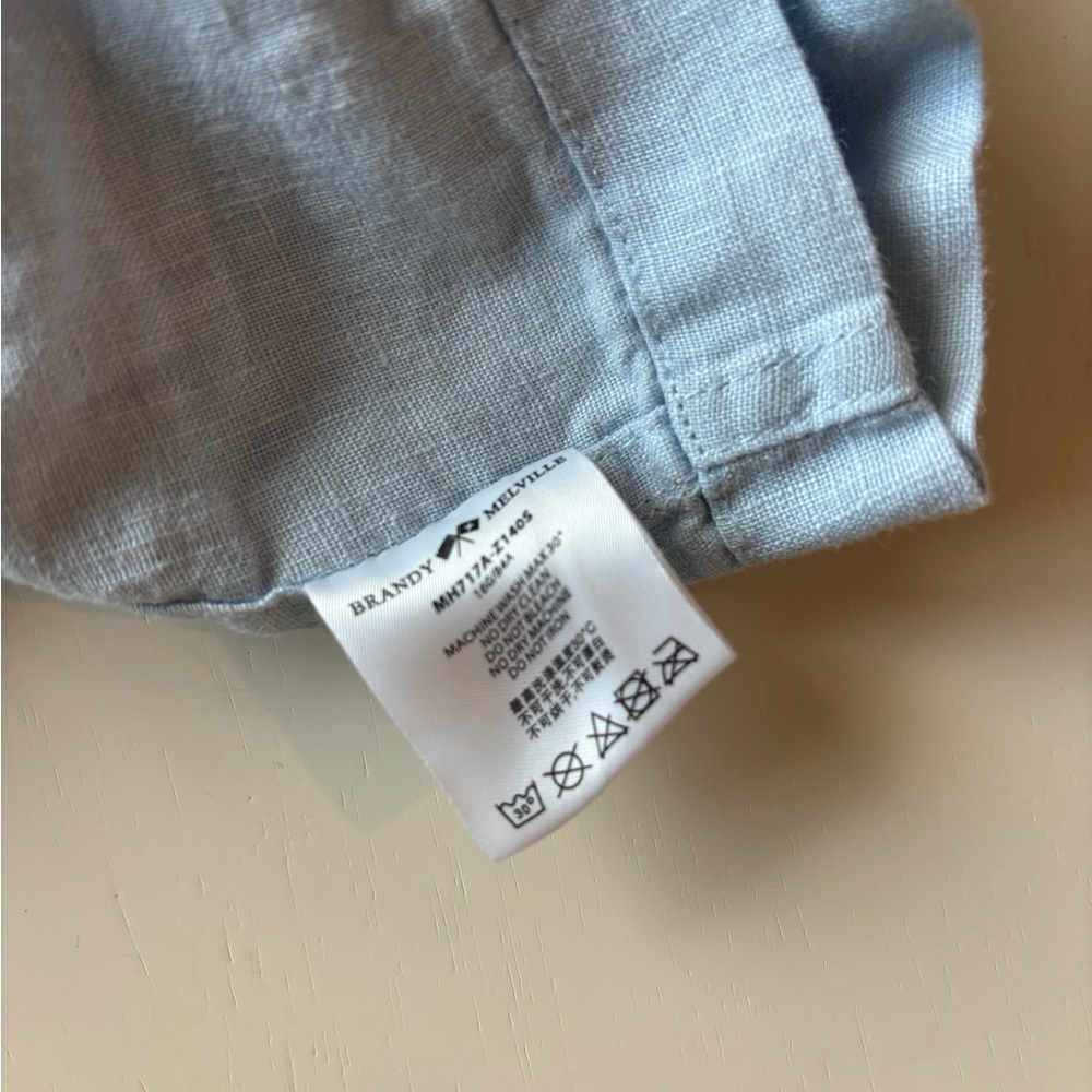 Brandy Melville Light Blue 100% Linen Shorts - Picture 5 of 5